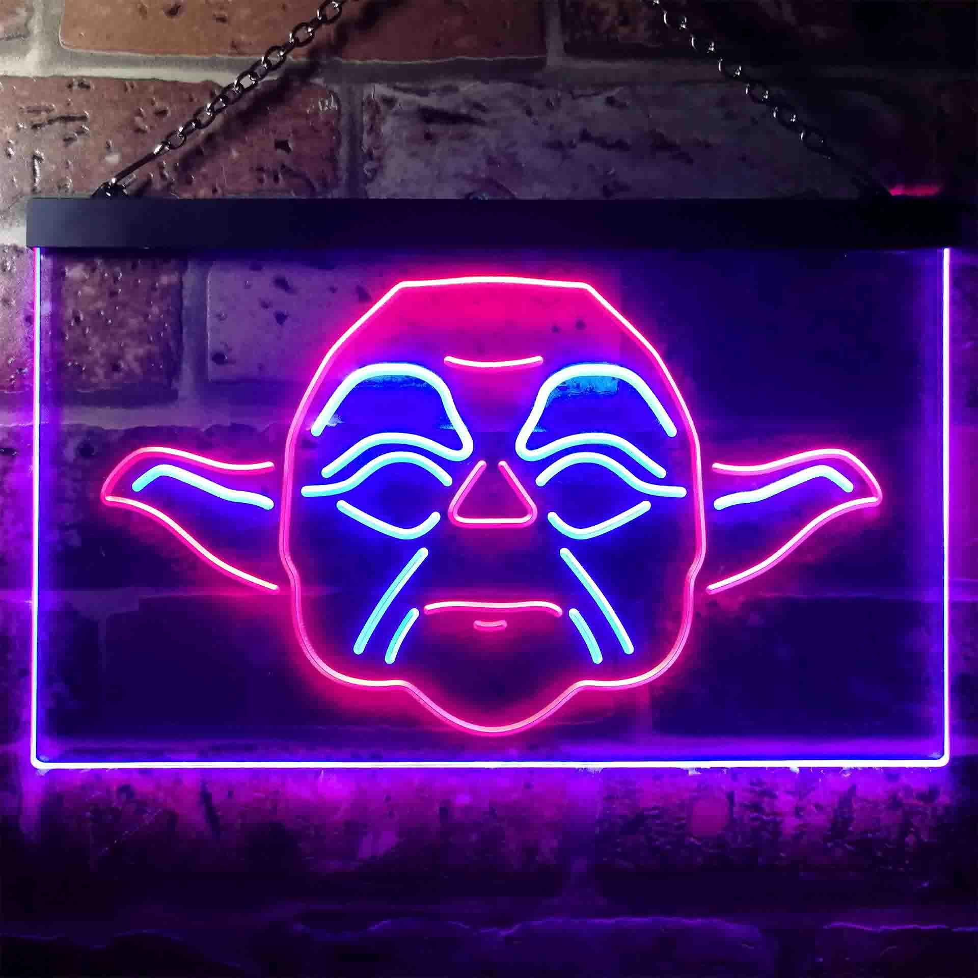 Star Wars Yoda Face Dual LED Neon Light Sign